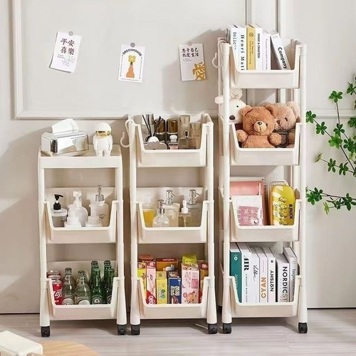 Mobile bookshelf cart storage rack under the table for children's toys storage, home living room simple