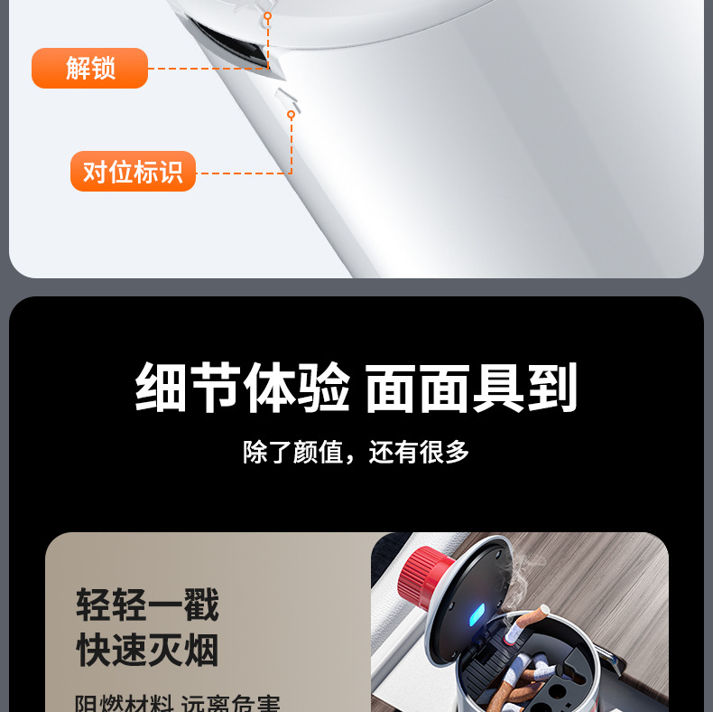 Car-Mounted Creative Spear-Shaped Ashtray for Wine Bottles, Ceramic Safety Anti-Smoke High-End Interior Decoration Ashtray