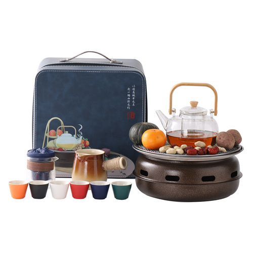 Portable Travel Tea Set—High-End Business Gift, Outdoor Camping & Team-Building Fire-Pit Tea Brewing Kit, Also Suitable for Barbecue