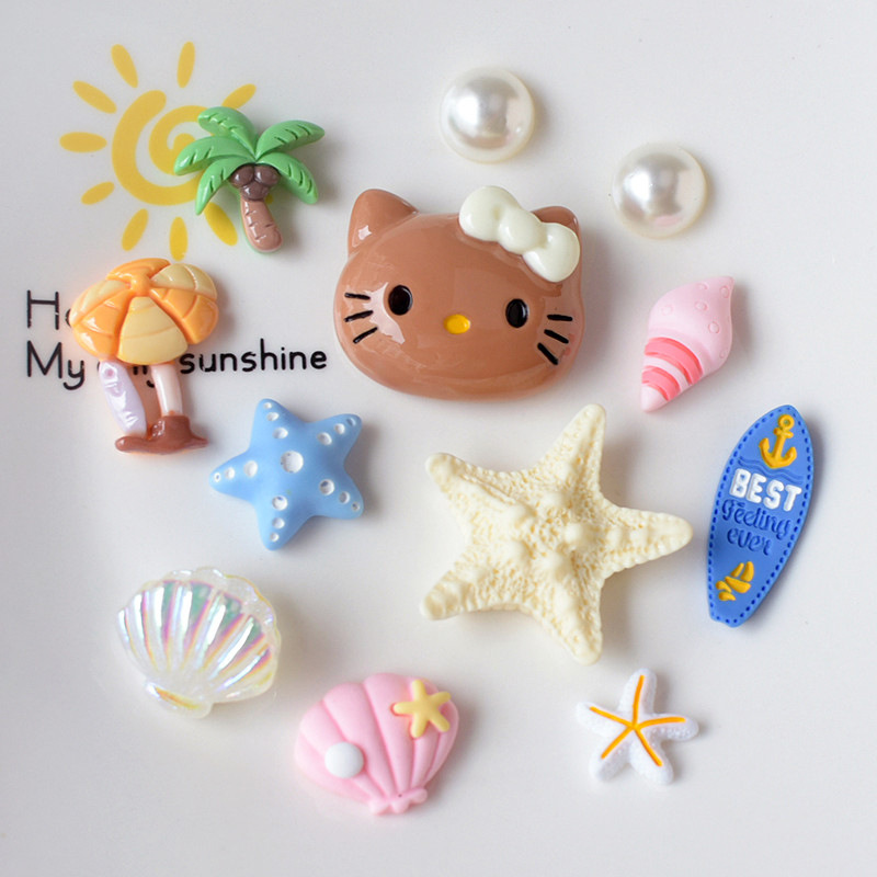 Hot Selling Xiaohongshu Same Style Cute Cat Starfish Shell Resin Accessories Shoe Flower DIY Wholesale Pj1812 Hot Selling Xiaohongshu Same Style Cute Cat Starfish Shell Resin Accessories Shoe Flower DIY Wholesale Pj1812