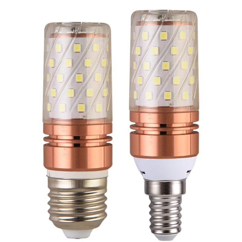 Bombilla de maíz LED E14 pequeño tornillo E27 gran boca araña de cristal vela fuente de luz 12W16W brillante cabeza de luz fuerte
