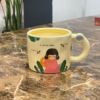 Cute cup, trend coffee ceramics with glass