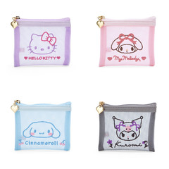 Japanese cute Melody Kitty Kuromi Cinnamon dog mesh embroidered cosmetic bag small items storage bag