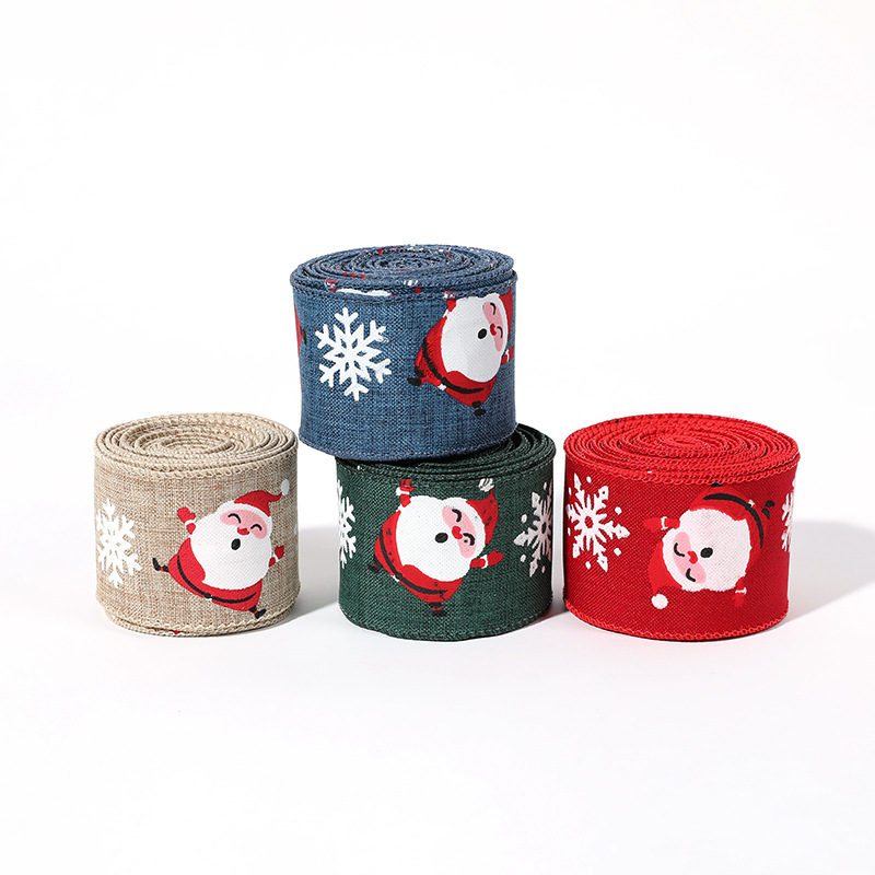 Cintas navideñas nuevas, cintas y cintas de satén, adornos para árboles de Navidad, lazos, suministros de decoración para crear ambiente, venta al por mayor