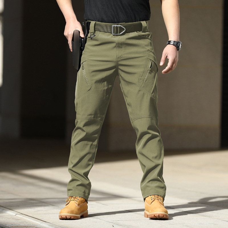 Pantalones tácticos IX7, pantalones de entrenamiento de camuflaje, pantalones de trabajo elásticos al aire libre de primavera y otoño, chaquetas sueltas y suaves, impermeables IX9