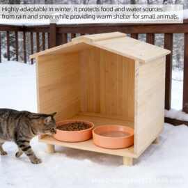 木制猫咪狗狗半封闭式宠物窝木房子猫窝收纳箱大狗宠物喂食器