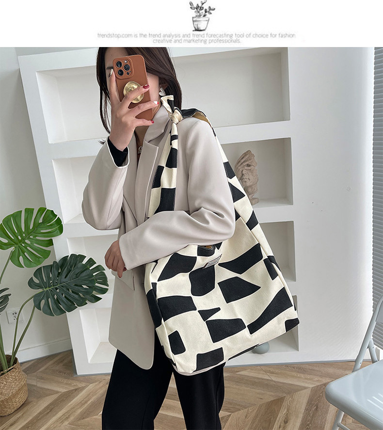 Large-capacity canvas large bag for women, 2021 new style, stylish and versatile, popular single-shoulder bag, fashionable autumn and winter tote bag undefined
