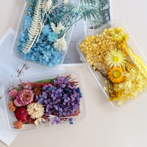 Mixed immortalized flowers, dried flowers, diy material package, real flowers, naturally dried candles, fan photo frames, decorative dried flower boxes