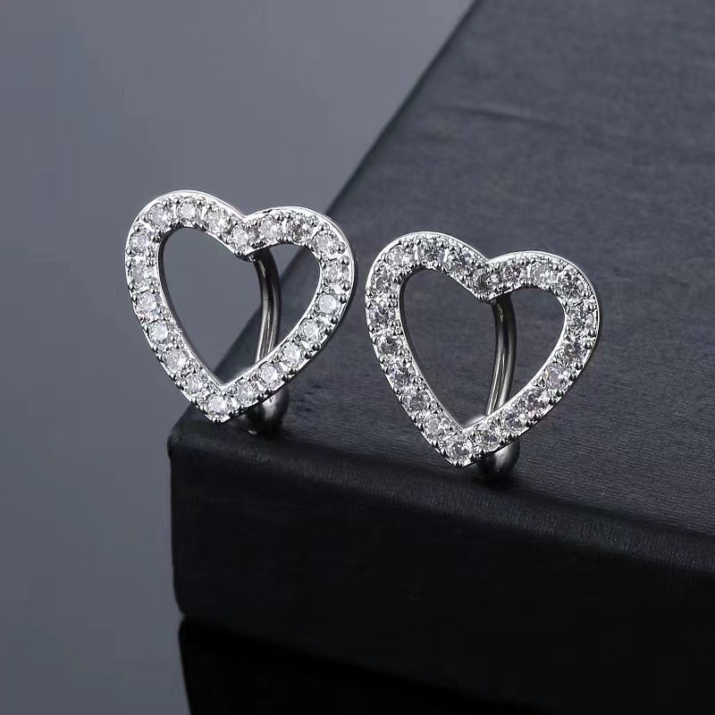 Heart-Shaped Stainless Steel Belly Button Ring with Zircon, Fashionable Women's Navel Piercing Jewelry detail image 7