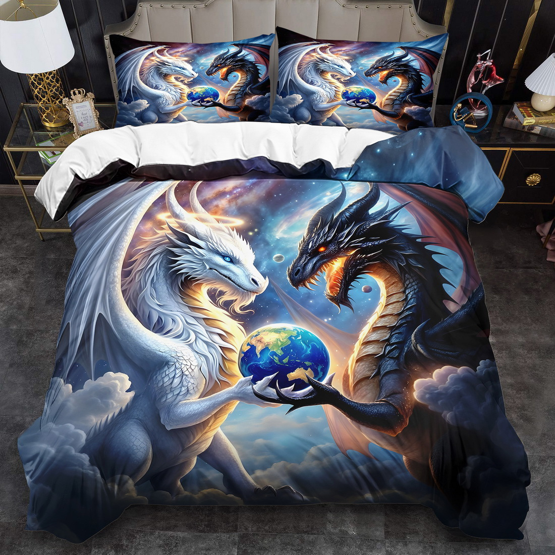 Transfronterizo para textiles domésticos abrasivos de impresión digital colorido dragón quilt kit fuente de fábrica TEMU / JIT