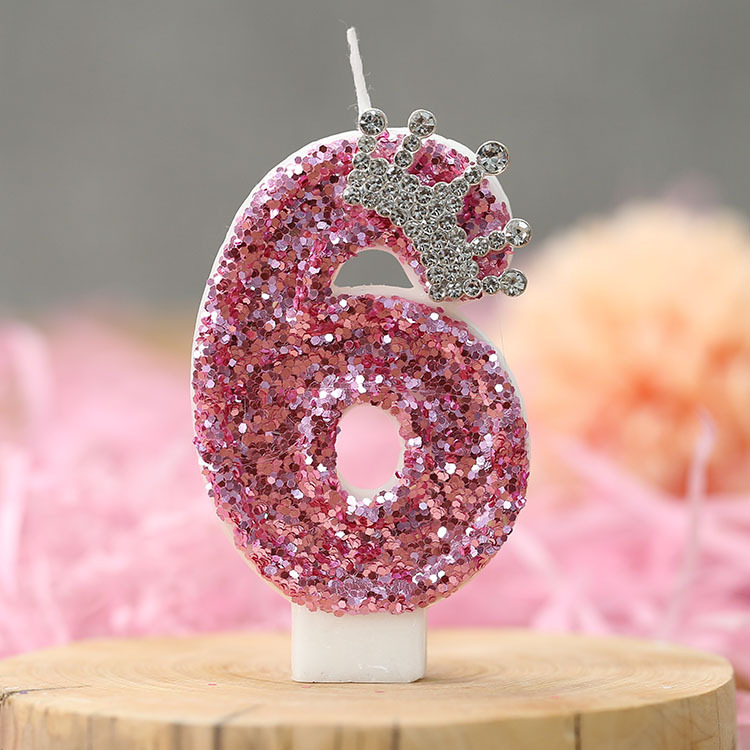 Nuevo cumpleaños vela digital corona princesa rosa pastel creativo vela transfronteriza e-commerce AliExpress vela dedicada