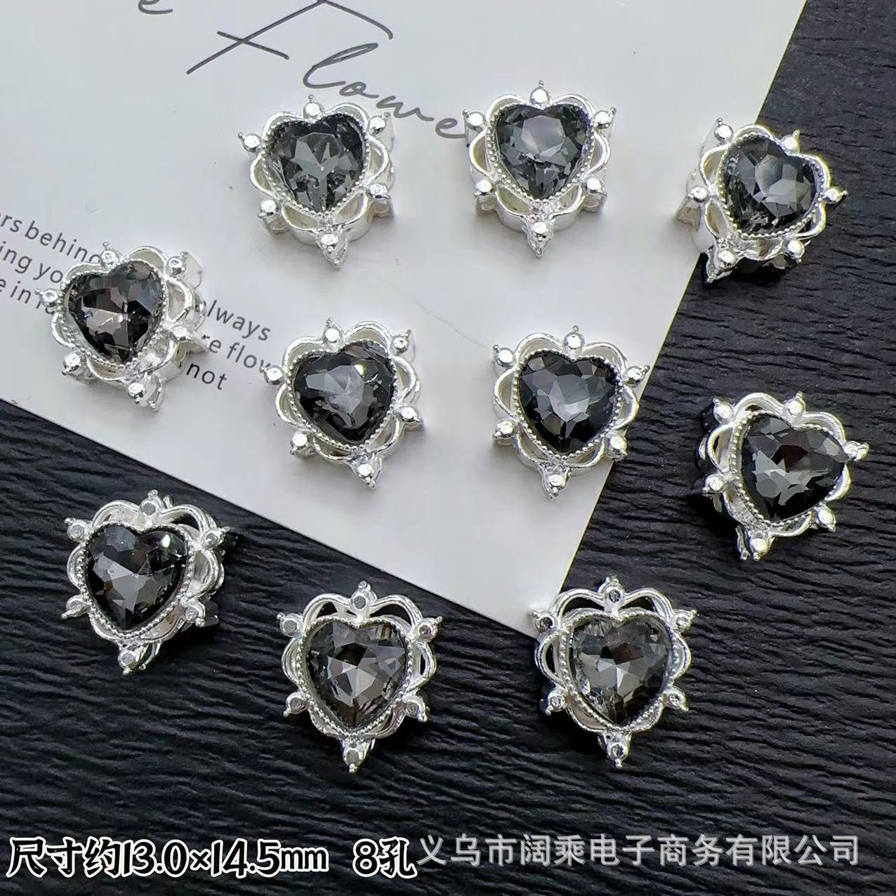 マイクロ象嵌ジルコニウムダイヤモンドマルチカラーピーチハートラブ8穴ビーズリング表面DIYビーズブレスレットネックレスジュエリーアクセサリー