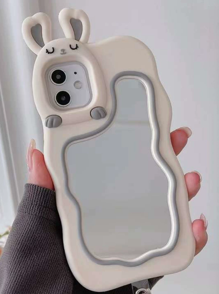 Чехол с зеркалом Tengyi Cloud Mirror для iPhone 6-14 Pro Max — пастельный рисунок облаков с зеркальным окном в форме облака