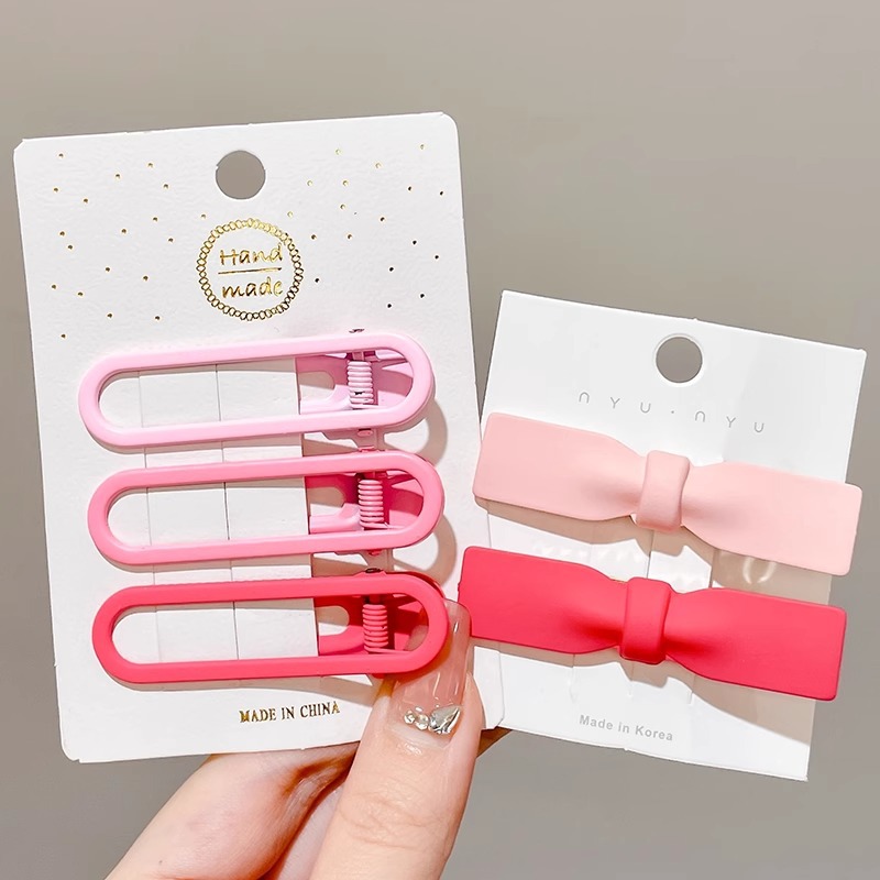 Rosa horquilla femenina 2024 Nueva horquilla BB clip frente flequillos laterales horquilla rota lindo clip de dopamina otoño