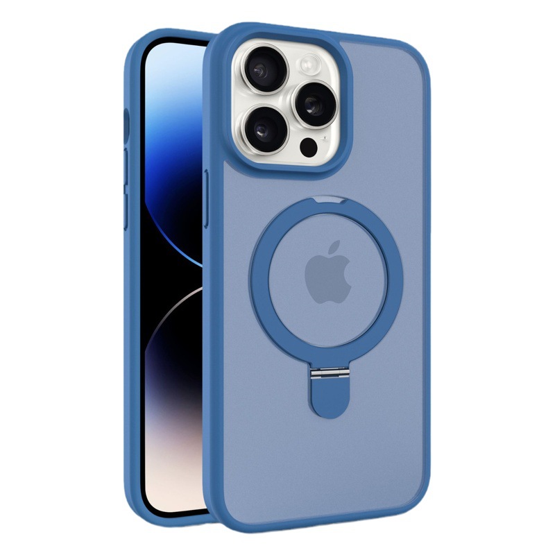 Funda para teléfono móvil con soporte de pivote iPhone16, succión magnética 11 Película de lente Apple 17PRO 13 Funda protectora esmerilada