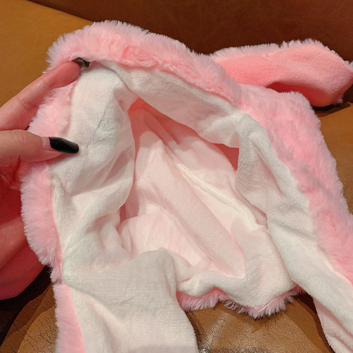 The same type of bunny hat, parent-child plush hat with moving ears, cartoon light-up hat, long-ear light-up hat