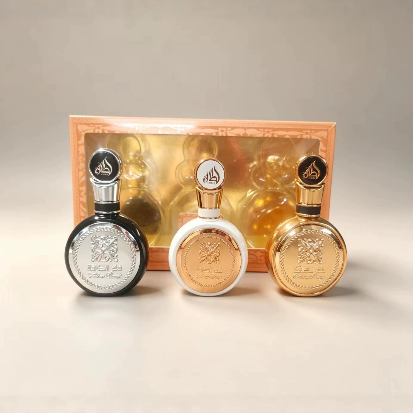 Explosiones transfronterizas de escamas de pescado lattafa tres piezas de perfumes caja de regalo set lattafa comercio exterior árabe al por mayor