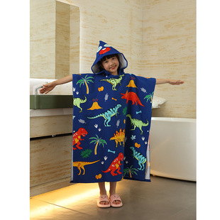 Cross-Border Dropshipping Enlarged Printed Hooded Quick-Drying Changing Cloak Bath Towel Swimming Beach Bathrobe Can Be Customized According to the Picture