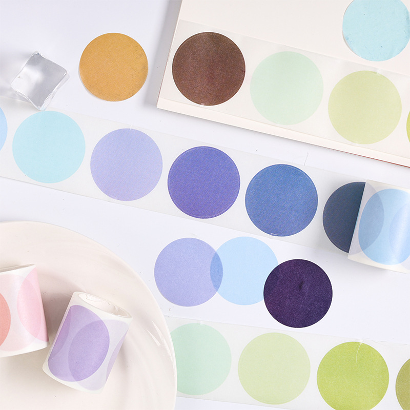 Caja de espuma de ensueño y cinta adhesiva de papel diy libro de mano Diario pegatinas pueden escribir pegatinas de burbujas retro grandes círculos