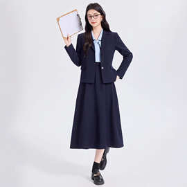 英伦学院风西装套装女春秋款jk制服御姐韩国背带正装连衣裙两件套