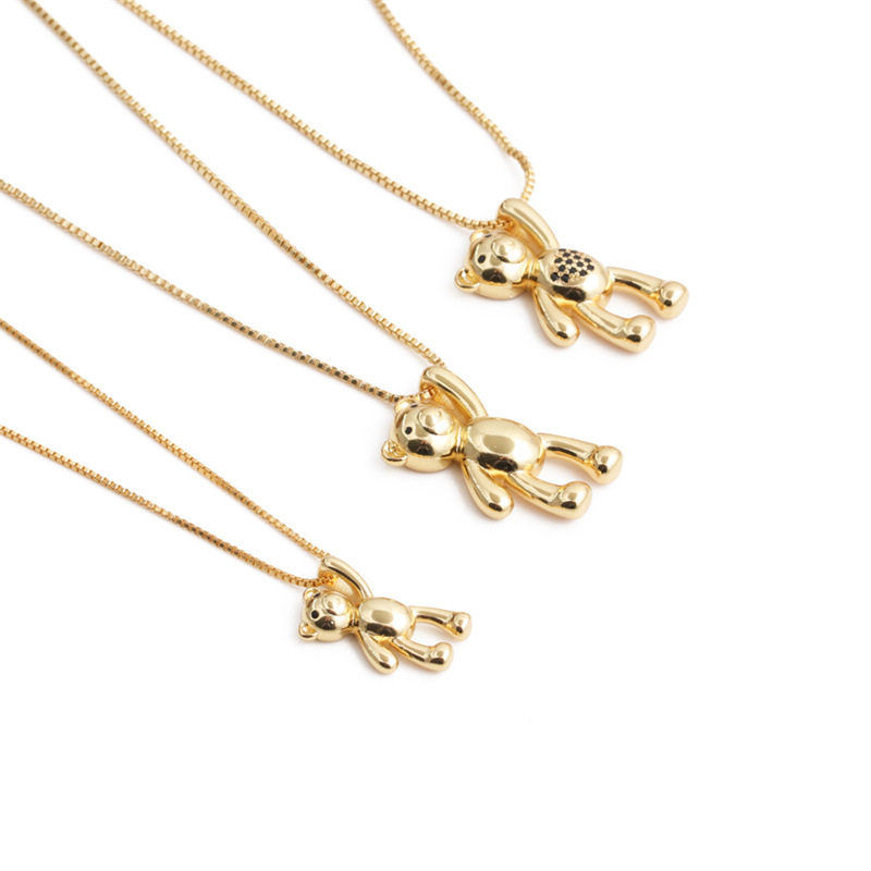New Fashion Simple Cute Bear Pendant Necklace
