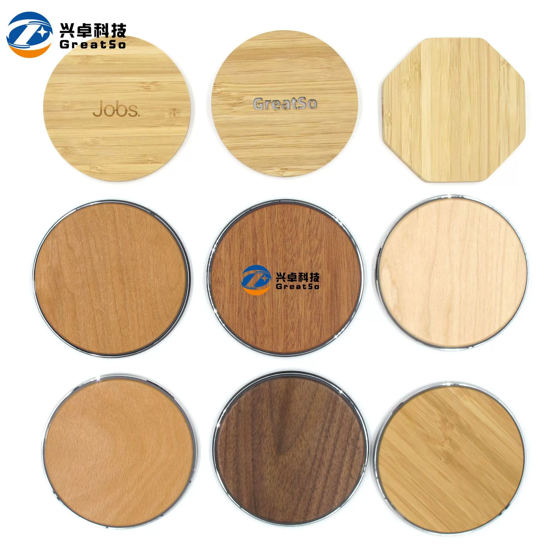 Настольное бамбуковое Беспроводное зарядное устройство 15 Вт флэш-зарядка Быстрая зарядка бамбуковая Беспроводная зарядка персонализированный горячий подарок