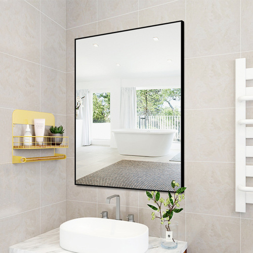 5YA1 wholesale aluminum alloy explosion-proof wall-mounted waterproof bathroom mirror wall-mounted framed bathroom toilet toilet