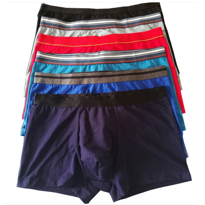 男內褲棉質純色平角褲 時尚中腰明筋外貿款 廣東工廠庫存處理直批