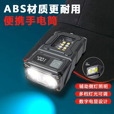 Strong Magnetic Work Auto Repair Outdoor Magnetic Flashlight Strong Light Charging Portable Multi-Function Ultra-Bright Multi-Level Light M012 (UV fənərlər) - black-standard-configuration-rotating-lighting-strong-magnetic-adsorption