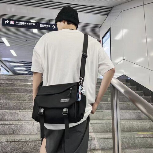 Men's Crossbody Bag Trend Brand Casual Men's Bag Large Capacity Single Shoulder Bag Work Style Japanese Personality Mail Carrier Bag Trend