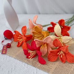 模造花純鉤織六出花純手編みバレンタインデープレゼント家庭装飾花芸手編み花