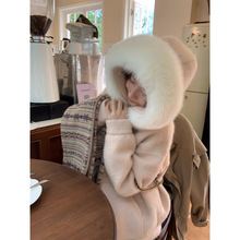 奶呼呼大毛领毛呢拉链连帽外套2025秋冬新款甜美加厚保暖呢子大衣