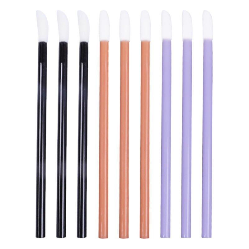 Disposable Lip Brush Solid Lipstick Brush Portable Flocking Lip Glaze Brush Studio Touch-Up Travel Makeup Brush Travel Size