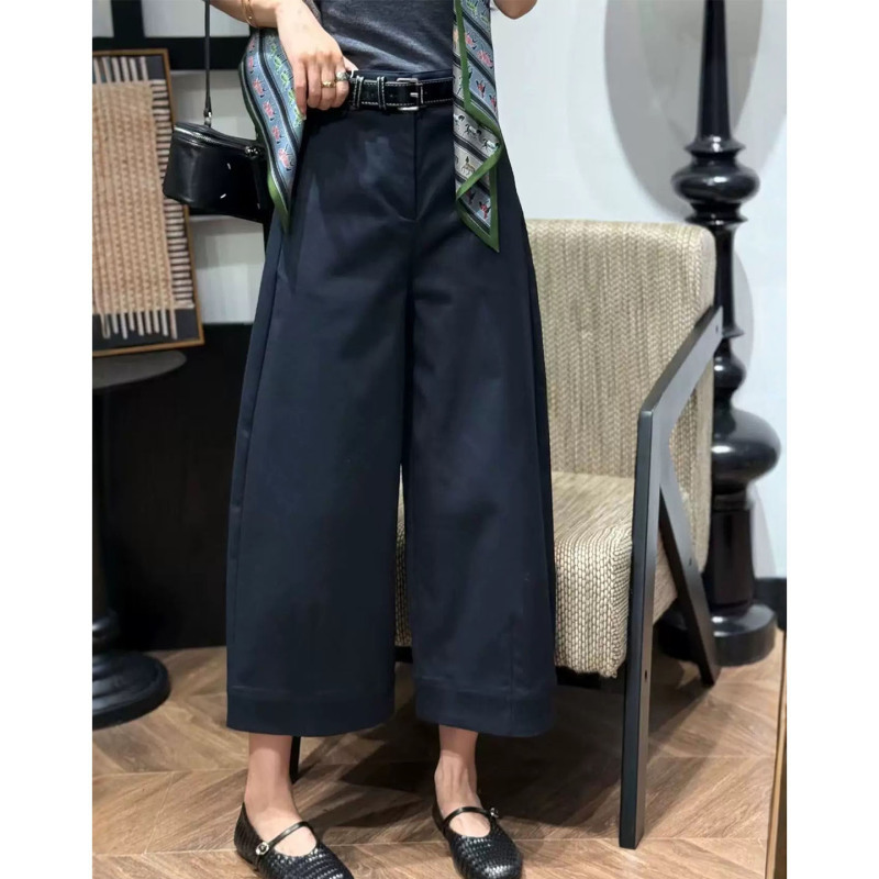 深圳2025新款南油女装欧货高腰显瘦宽松休闲直筒九分西装阔腿裤女|undefined