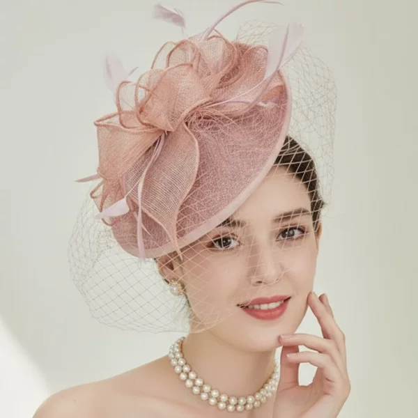 European and American Bridal Hair Accessories Banquet Personal Photo Shoot Bow Feather Headdress Party Prom Banquet Hat Props