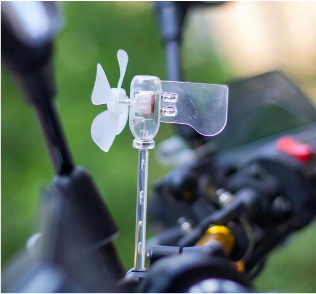 Motorcycle electric car decoration light small windmill wind power generation light LED wind power warning light accessories