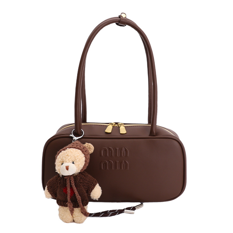 Retro texturas coreanas bolsas debajo de las axilas para mujeres 2025, invierno nuevo bolsas de almohada de estilo extranjero, bolsas de hombro de Boston.