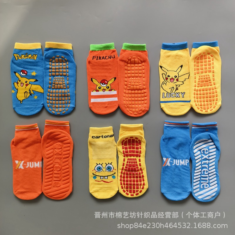 Anti-Slip Socks Playground Children's Trampoline Socks Baby Floor Socks Adult Yoga Socks Professional Trampoline Cartoon Socks Wholesale
