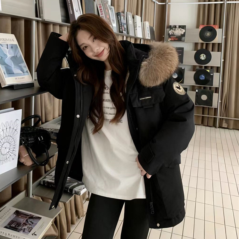 2026 New Plus-Size Thick Hooded Parka down Jacket with Raccoon Fur Collar 244