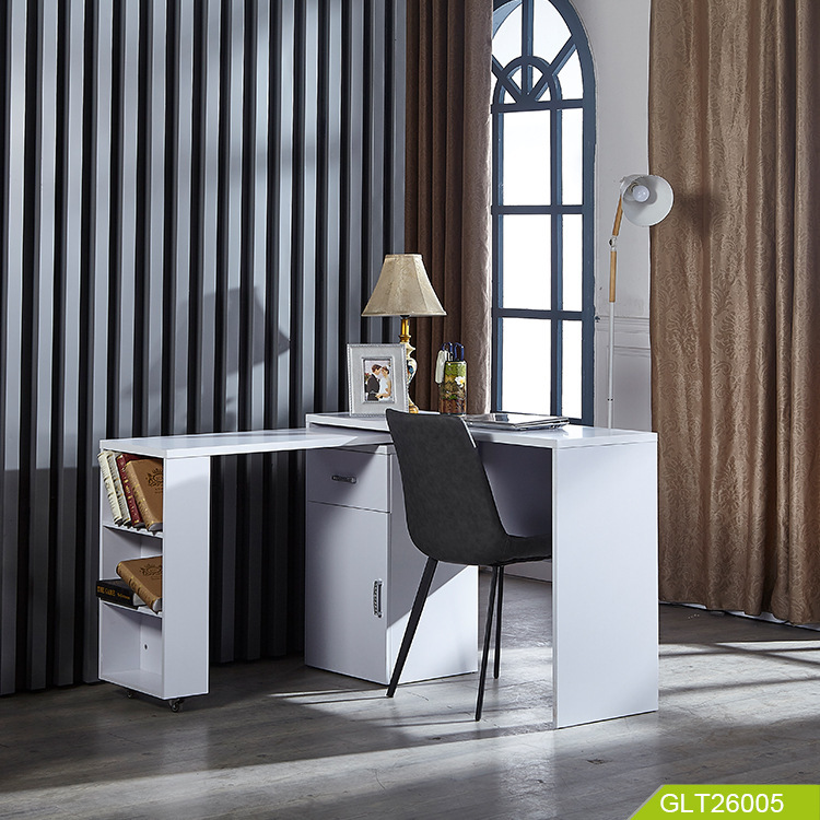 Simple Household Hidden Bookcase Desk, Study Table, Multifunctional Desktop Computer Table, Convenient Storage Office Desk