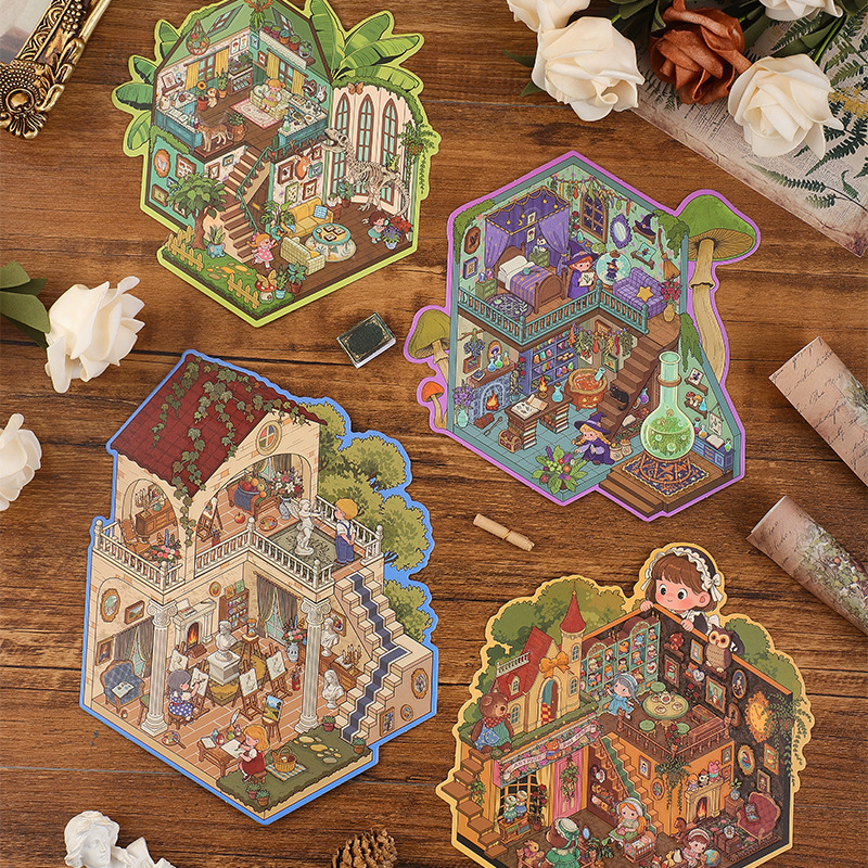 Square Island Roaming Wonderland Series Cute Little Girl Micro Landscaping Stickers European and American Style Fun DIY Stickers Wholesale Square Island Roaming Wonderland Series Cute Little Girl Micro Landscaping Stickers European and American Style Fun DIY Stickers Wholesale