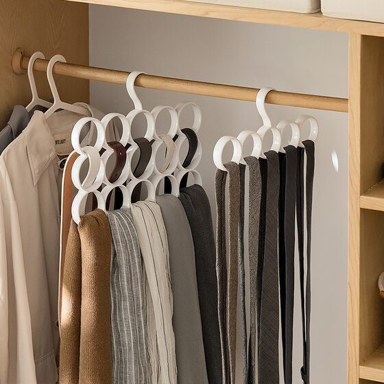 Silk Scarf Storage Rack Multi-functional Scarf Tie Shelf Wardrobe Belt Belt Silk Stockings Hook Hanger