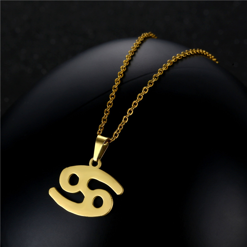 Cancer twelve constellation pendant stainless steel necklace earrings set