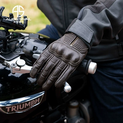 Alien Snail V8 Motorcycle Cycling Gloves Imported Goatskin Soft and Wear-Resistant Hand Back Joint Pu Protection Spring & Fall Style (Motorcycle Safety Supplies)