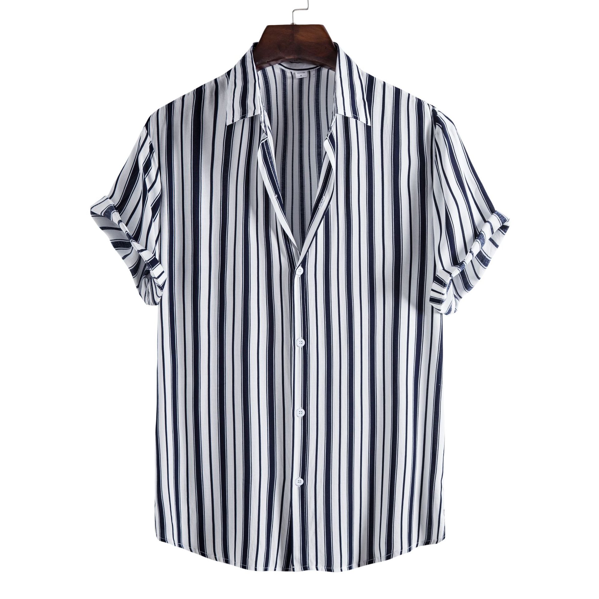 Printed Casual Men's Short Sleeve Shirt Lapel Top_voghion.com