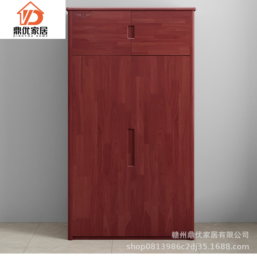 Standard Solid Wood Wardrobe Combination Camp Furniture Chinese Style Double Door Wardrobe Dormitory Home Large Capacity Double Door Wardrobe