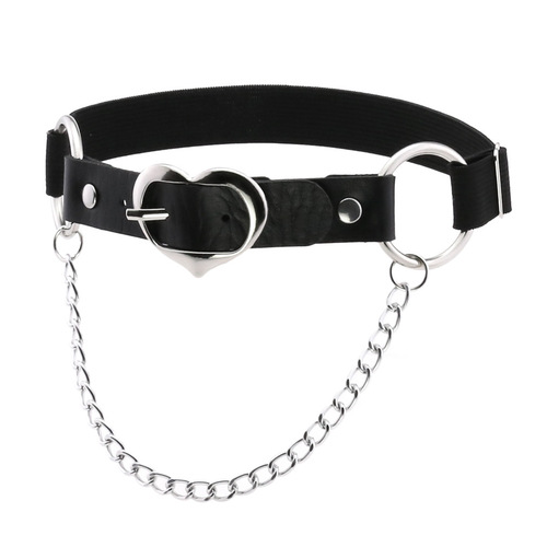 European and American Gothic rock leather detachable love pin buckle chain circle leg ring leg strap new fashion garter belt
