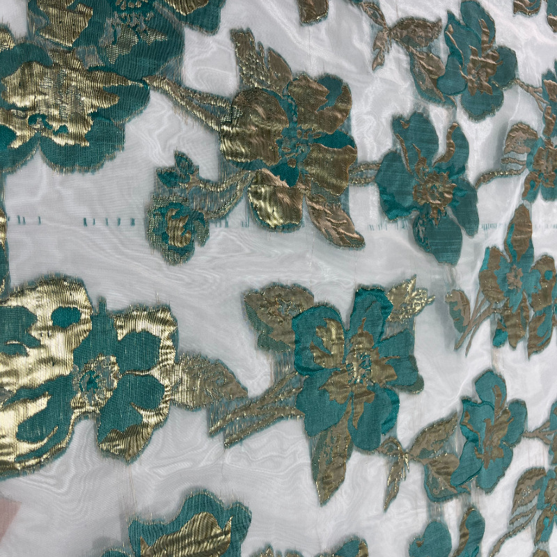 25 nuevo tejido de ergena todo poliéster después de la artesanía de ergena jacquard vestido de moda de tela de mujer en stock