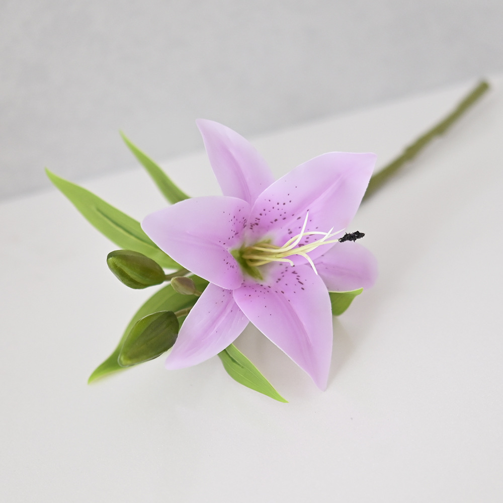 Cross-Border Hot Selling Simulation Lily Hand Feeling Artificial Flower Wedding Supplies Photography Props Home Decoration Artificial Flower