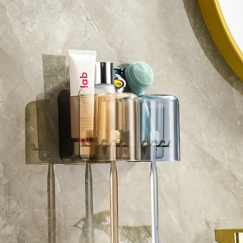 Household toothbrush rack bathroom punch-free wall hanging bathroom toothbrush holder mouthwash cup set multi-functional toothbrush